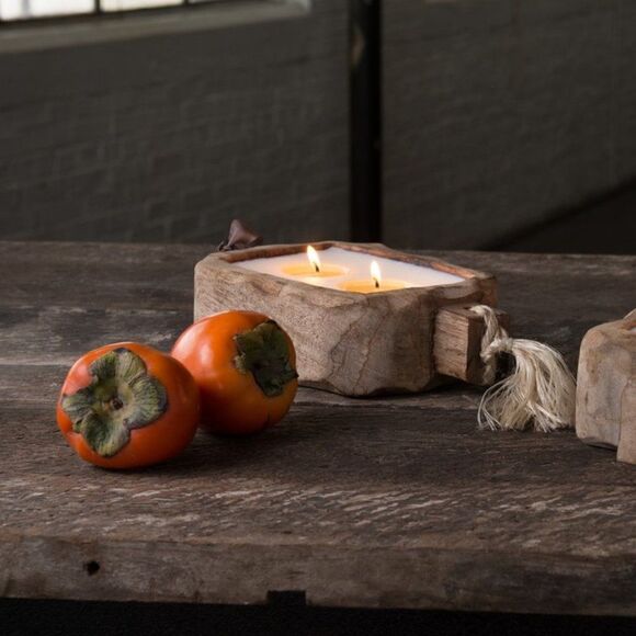 Himalayan Trading Post Tobacco Bark 24oz Driftwood Candle Tray - Picture 1 of 3